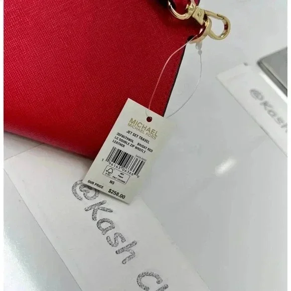 Michael Kors Double Zip Wristlet Wallet Bright Red - Picture 4 of 8